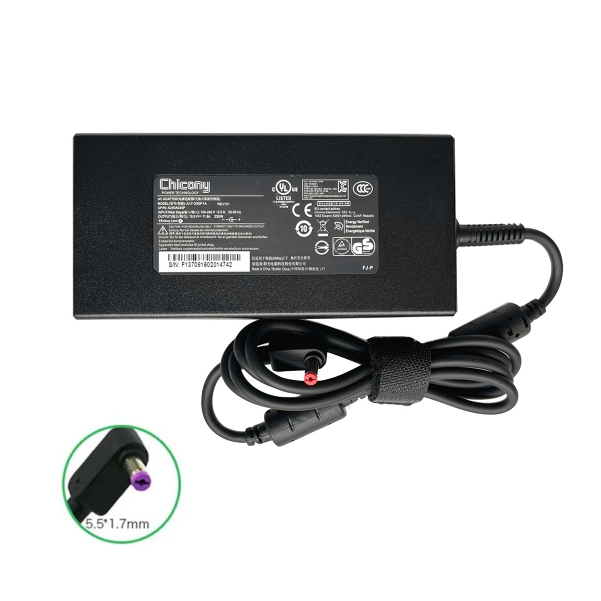 Original Charger For Acer Notebooks - 230W - 5.5x1.7mm